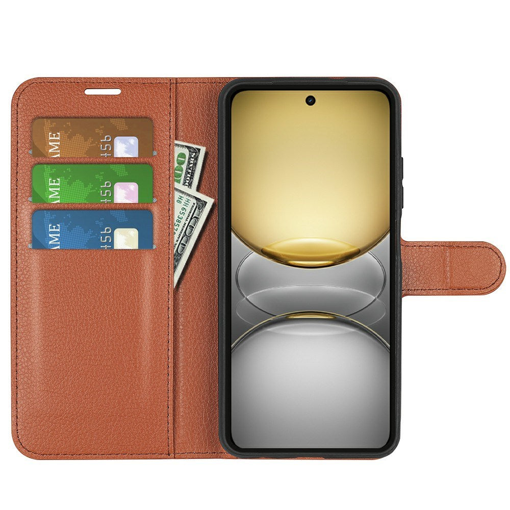 Realme C75 - EIDERWOOD Kunstlæder Flip Cover m. Kortholder & Ståfunktion - Brun