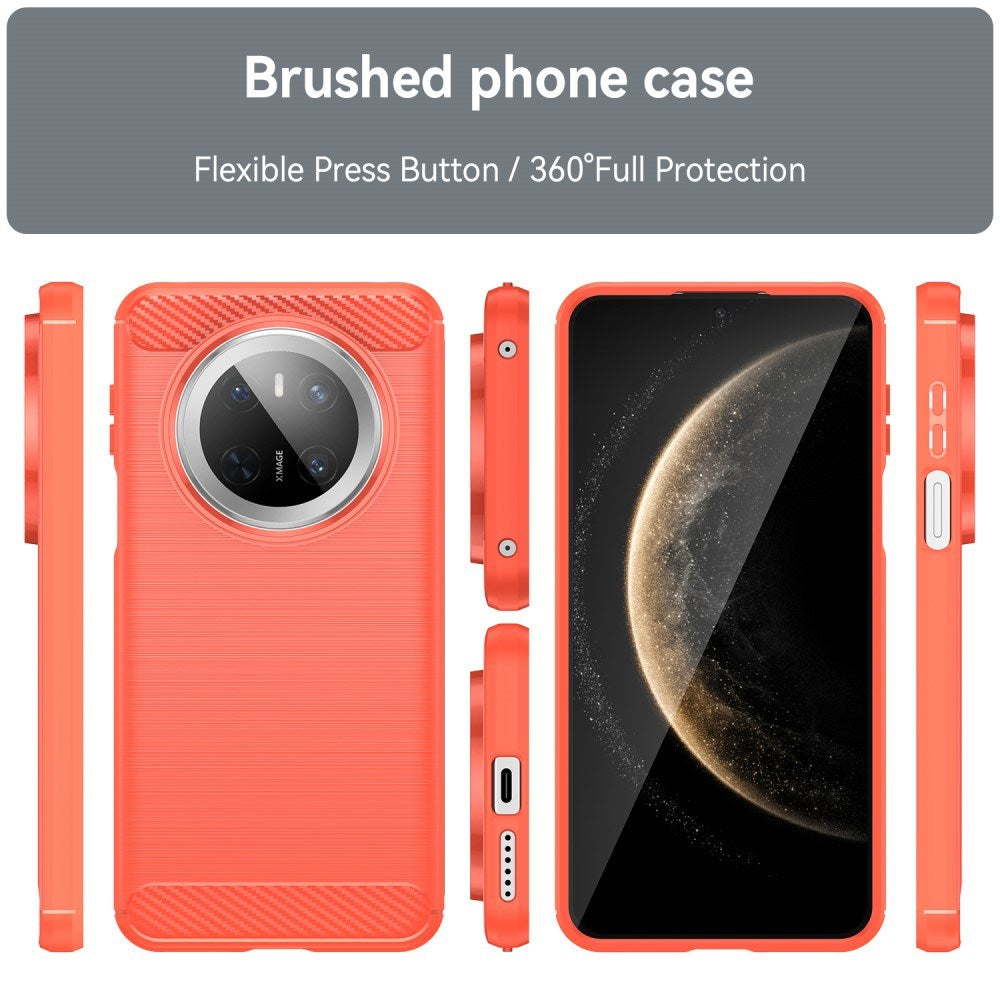 EIDERWOOD Huawei Mate 70 Brushed Carbon Bagside Cover - Rød