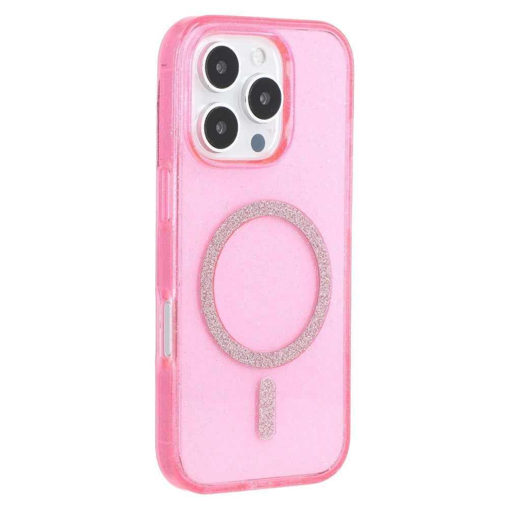 iPhone 16 Pro - EIDERWOOD Plastik Glitter Cover - MagSafe Kompatibel - Lyserød