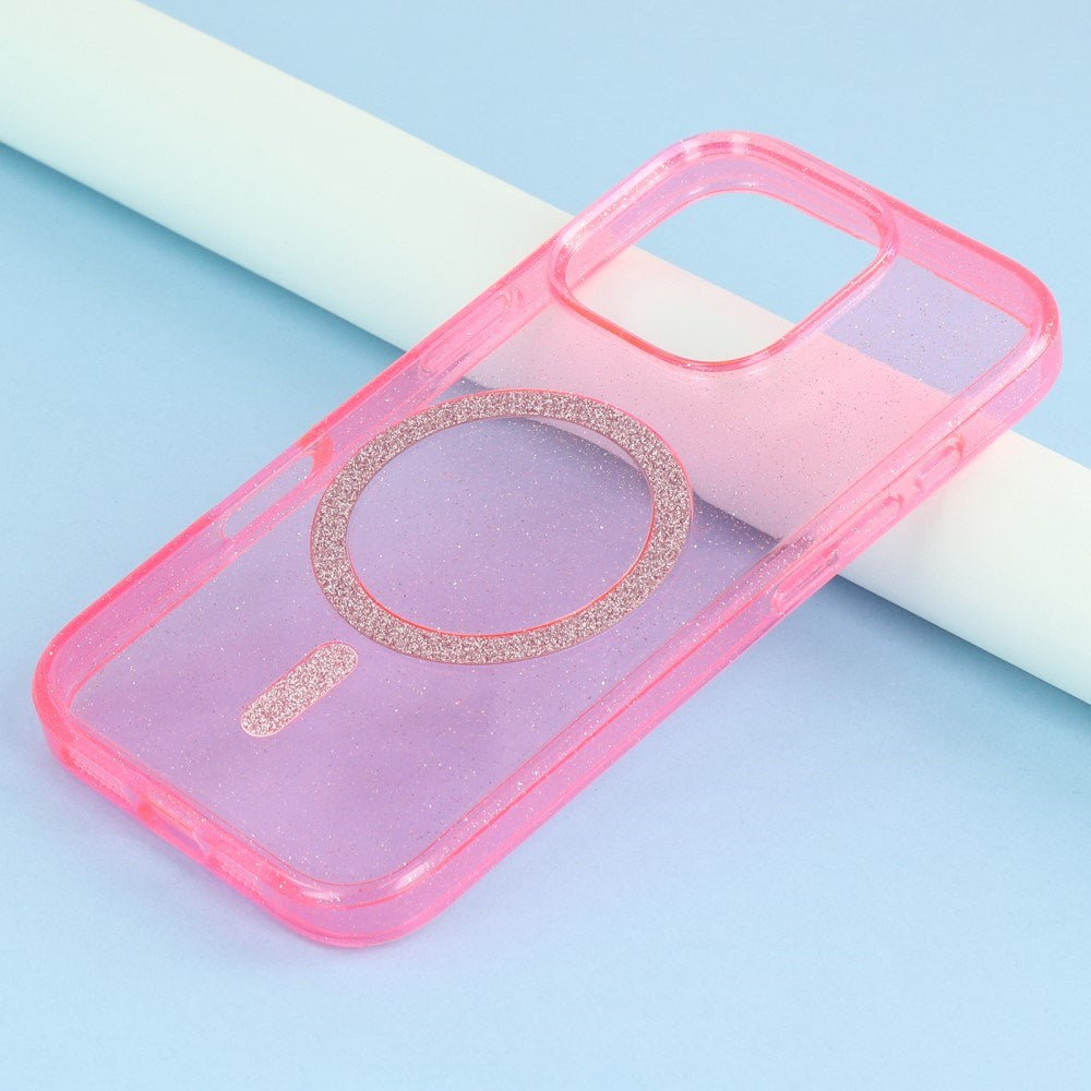 iPhone 16 Pro - EIDERWOOD Plastik Glitter Cover - MagSafe Kompatibel - Lyserød