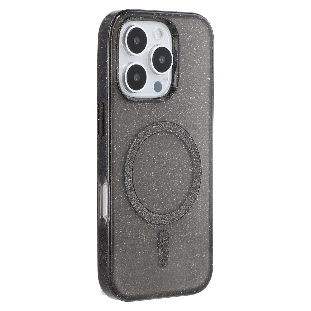 iPhone 16 Pro - EIDERWOOD Plastik Glitter Cover - MagSafe Kompatibel - Sort