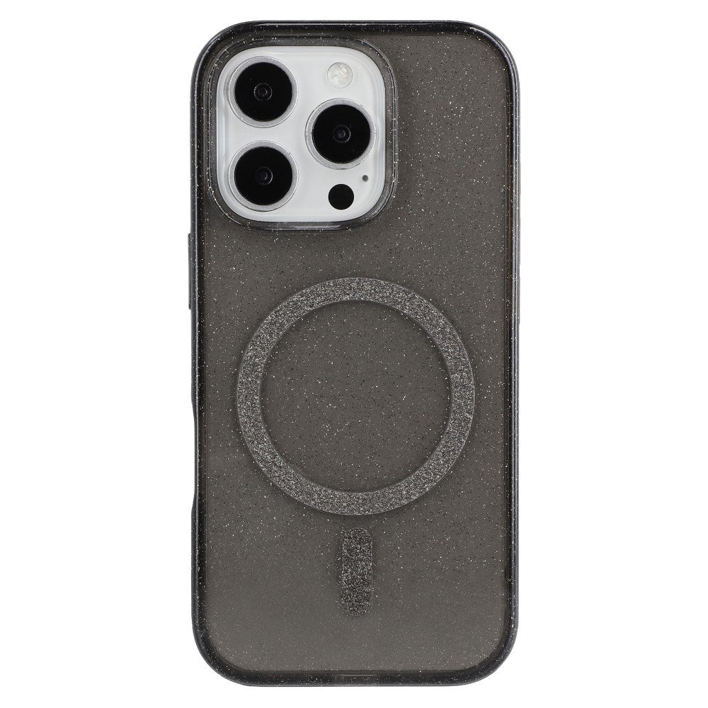 iPhone 16 Pro - EIDERWOOD Plastik Glitter Cover - MagSafe Kompatibel - Sort