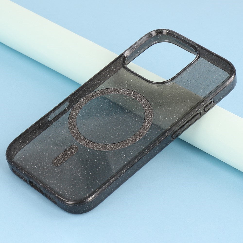 iPhone 16 Pro - EIDERWOOD Plastik Glitter Cover - MagSafe Kompatibel - Sort
