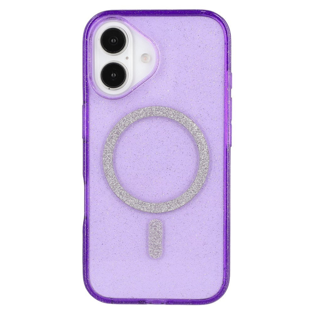 iPhone 16 Plus - EIDERWOOD Plastik Glitter Cover - MagSafe Kompatibel - Lilla