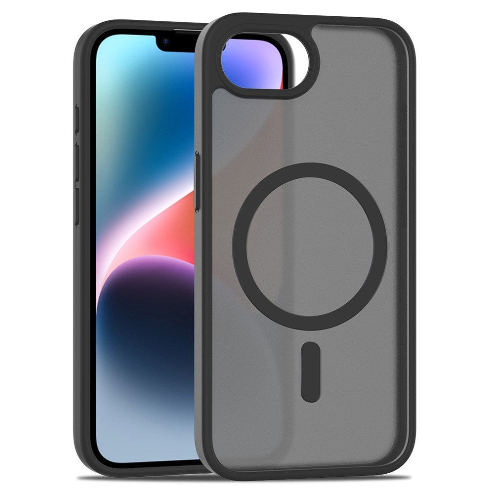 EIDERWOOD iPhone 16e Mat Hybrid Bagside Cover - MagSafe Kompatibel - Gennemsigtig / Sort