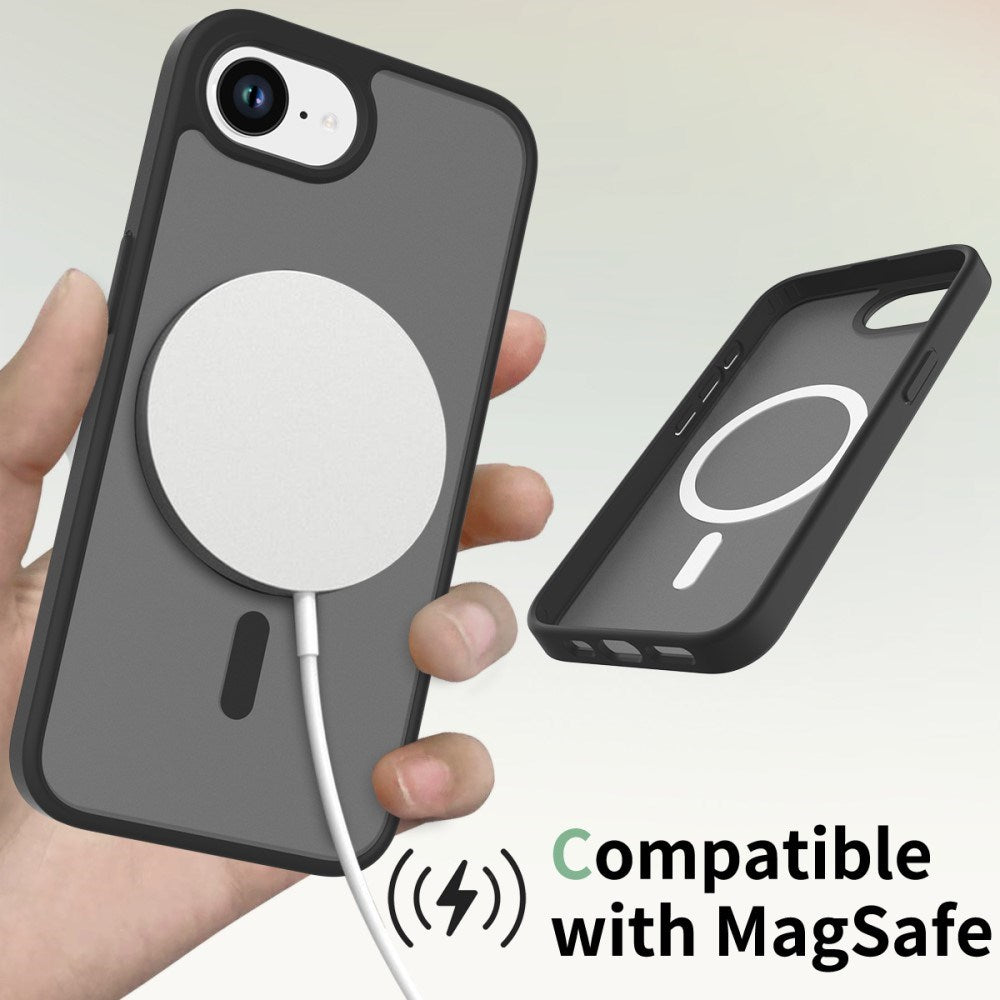 EIDERWOOD iPhone 17e / 16e Mat Hybrid Bagside Cover - MagSafe Kompatibel - Gennemsigtig / Sort