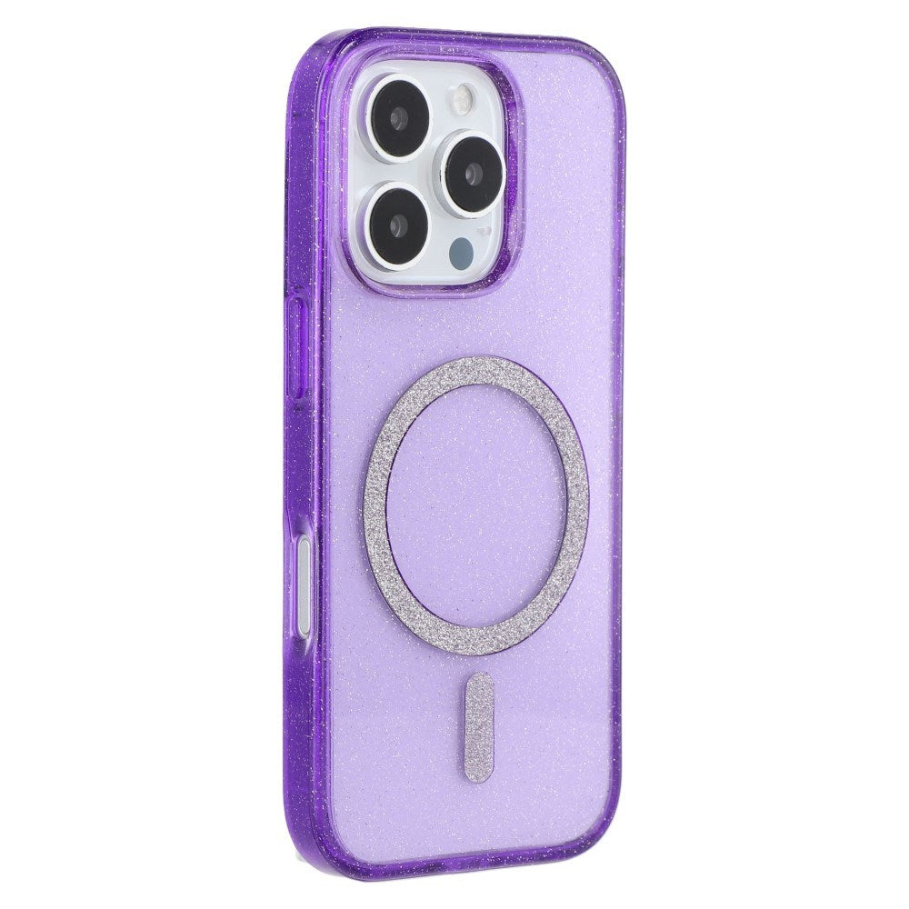 iPhone 16 Pro Max - EIDERWOOD Plastik Glitter Cover - MagSafe Kompatibel - Lilla