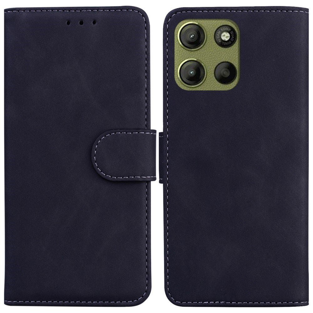 Motorola Moto G15 - EIDERWOOD Kunstlæder Flip Cover m. Kortholder & Ståfunktion - Sort