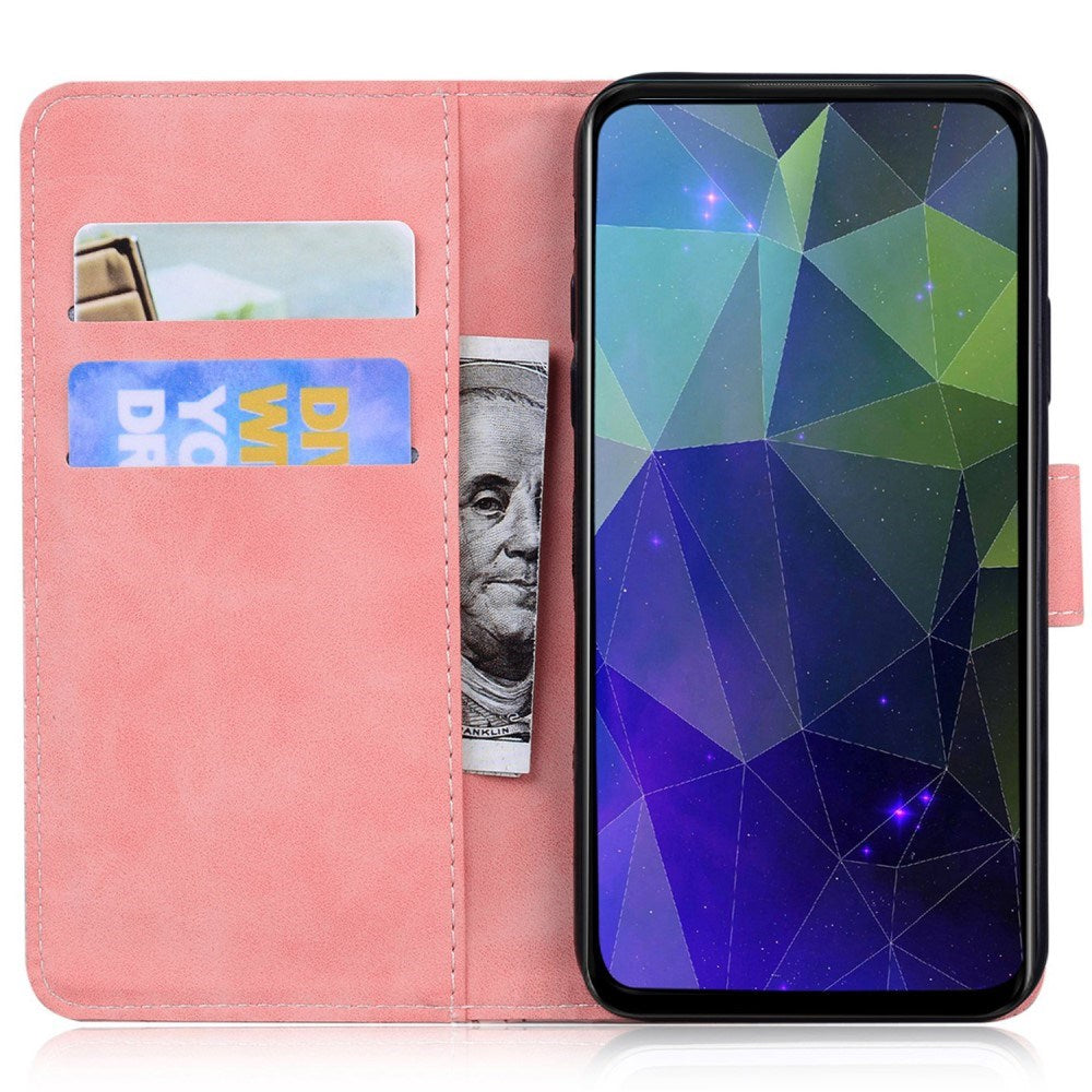 Motorola Moto G17 Power / G17 / G15 - EIDERWOOD Kunstlæder Flip Cover m. Kortholder & Ståfunktion - Lyserød