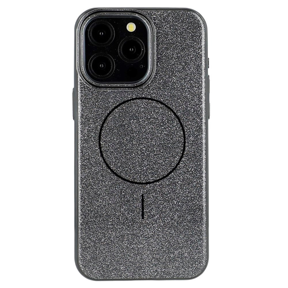 iPhone 15 Pro - EIDERWOOD Plastik Glitter Cover - MagSafe Kompatibel - Sort
