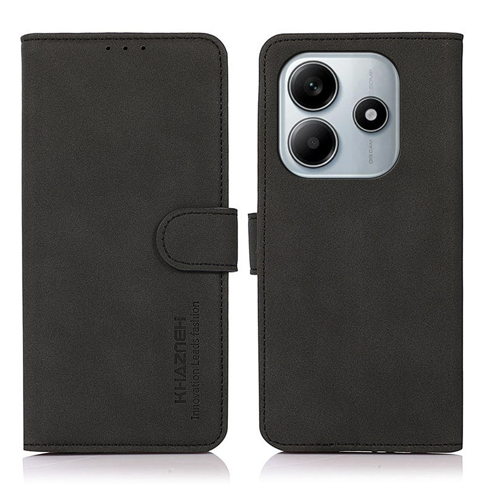 KHAZNEH - Xiaomi Redmi Note 14 (5G) - Kunstlæder Flip Cover m. Kortholder & Ståfunktion - Sort