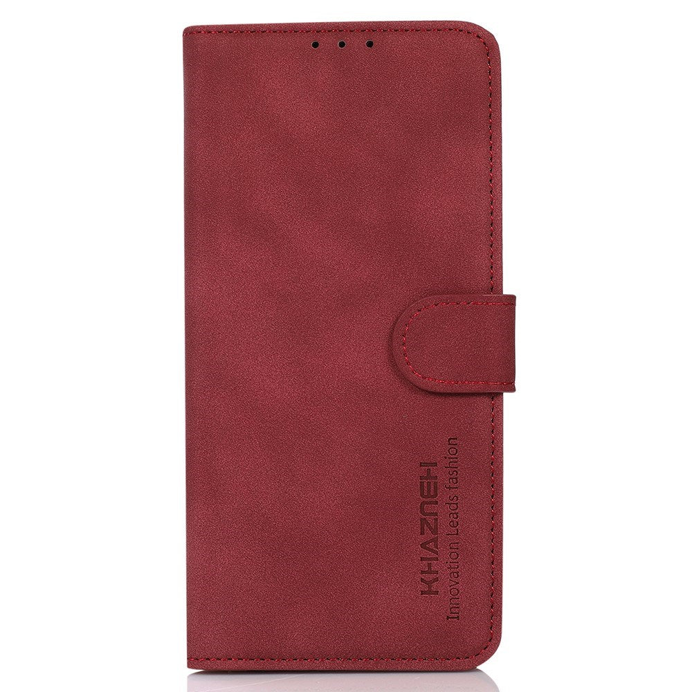 KHAZNEH - Xiaomi Redmi Note 14 (5G) - Kunstlæder Flip Cover m. Kortholder & Ståfunktion - Rød