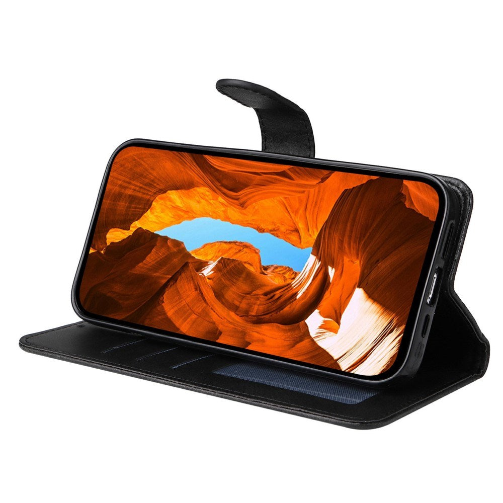 Motorola Moto E14 (4G) / G04 (4G) / G04s (4G) / G24 (4G) - EIDERWOOD Kunstlæder Flip Cover m. Strop - Sort