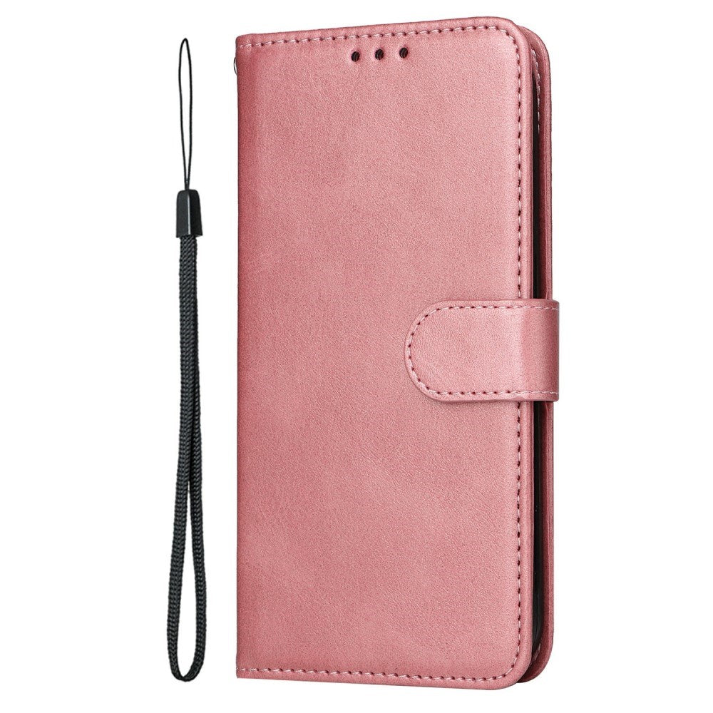Motorola Moto E14 (4G) / G04 (4G) / G04s (4G) / G24 (4G) - EIDERWOOD Kunstlæder Flip Cover m. Strop - Lyserød