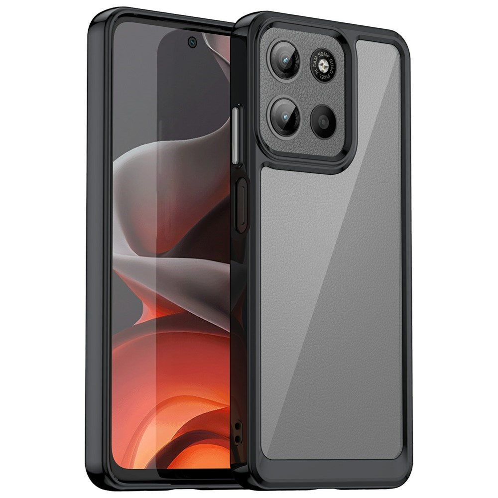 EIDERWOOD Motorola Moto G15 / G05 / E15 Hybrid Plastik Bagside Cover - Gennemsigtig / Sort Kant