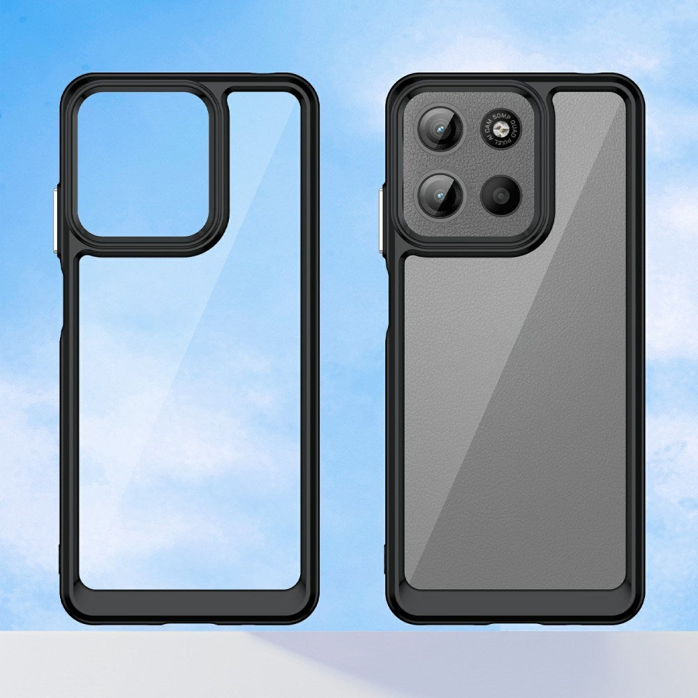 EIDERWOOD Motorola Moto G15 / G05 / E15 Hybrid Plastik Bagside Cover - Gennemsigtig / Sort Kant