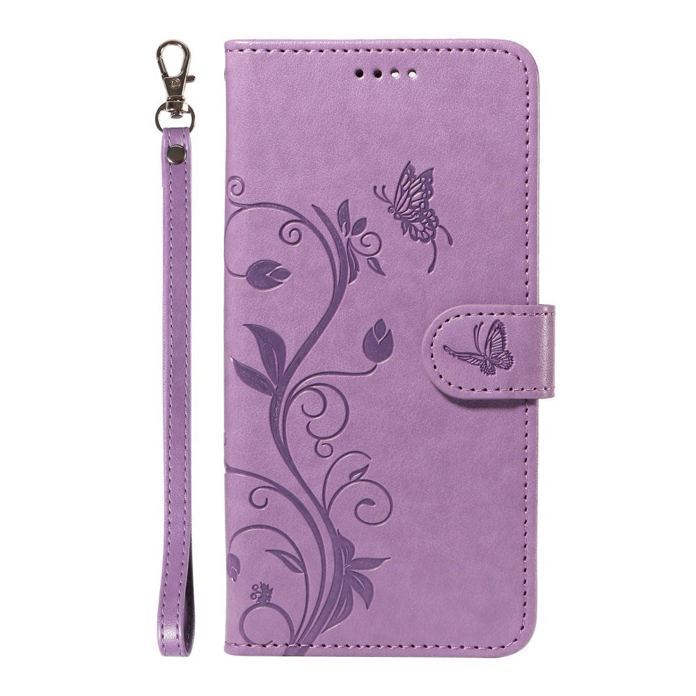 EIDERWOOD OnePlus 13R Flipcover med Indgraveret Motiv - inkl. Kortholder - Ståfunktion - Håndledsrem - Lilla