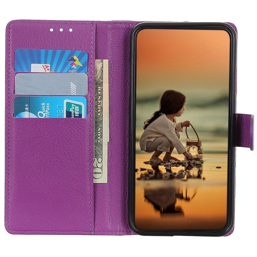 EIDERWOOD Xiaomi Poco X7 Pro Litchi Kunstlæder Flip Cover inkl. Kortholder - Lilla