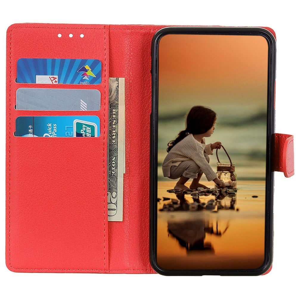 EIDERWOOD Xiaomi Poco X7 Pro Litchi Kunstlæder Flip Cover inkl. Kortholder - Rød