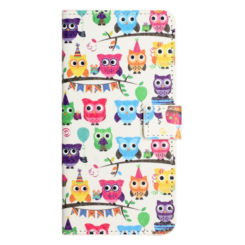 EIDERWOOD Samsung Galaxy S25 Edge Kunstlæder Flip Cover m. Pung & Ståfunktion - Ugler