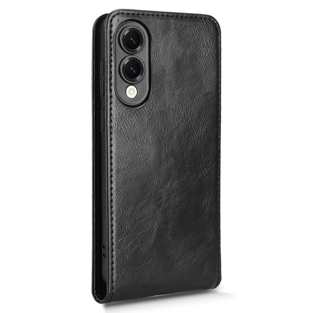 EIDERWOOD Samsung Galaxy S25 Edge Vertikalt Flip Case - Indbygget Kortholder - Sort