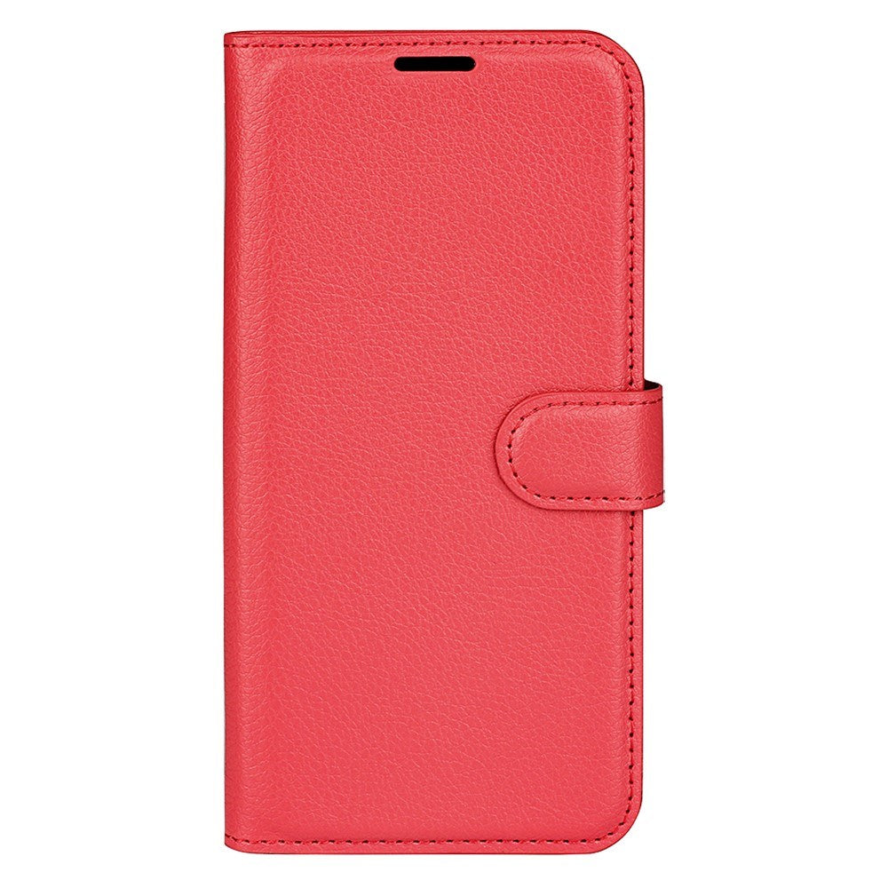EIDERWOOD Samsung Galaxy S25 Edge Litchi Kunstlæder Flip Cover inkl. Kortholder - Rød