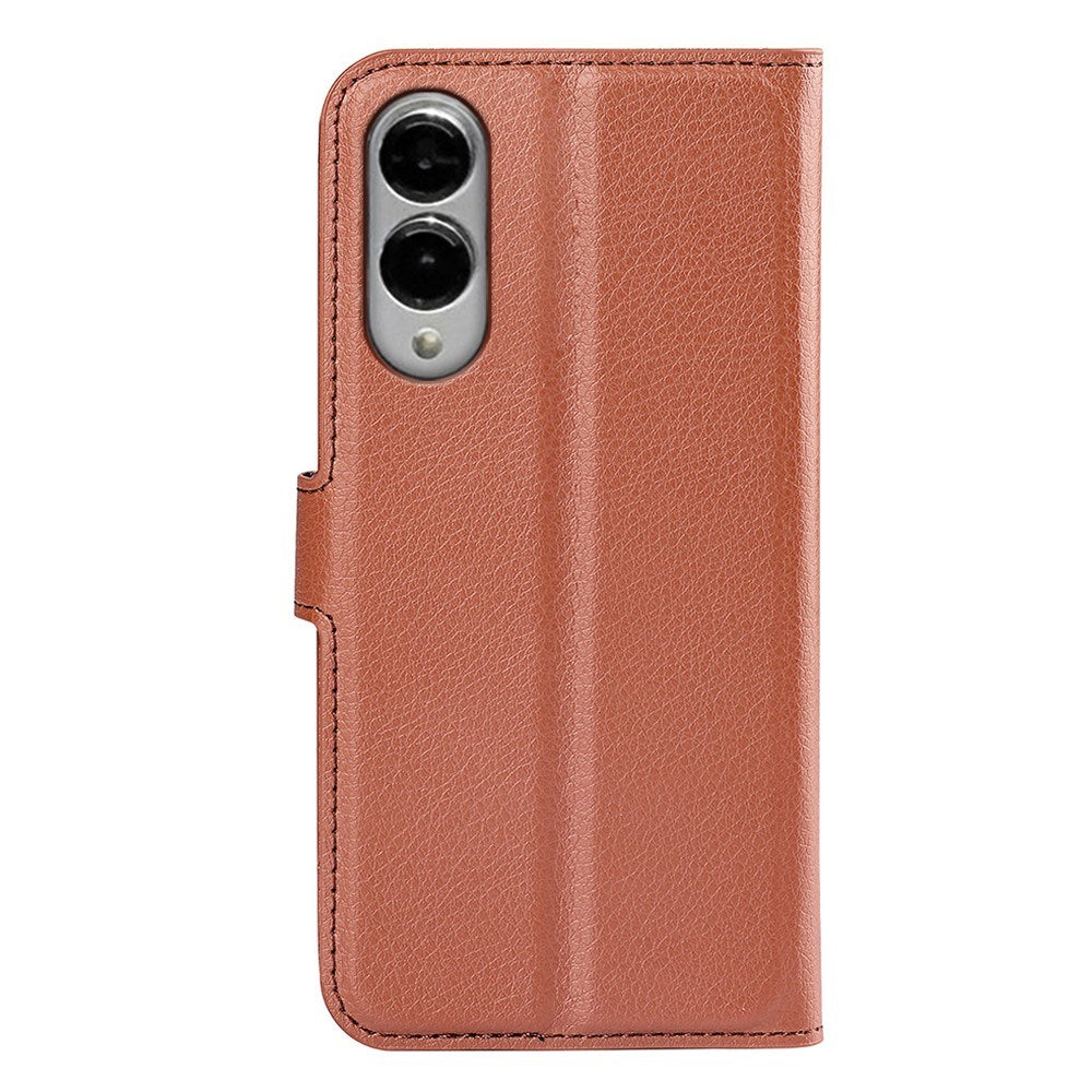 EIDERWOOD Samsung Galaxy S25 Edge Litchi Kunstlæder Flip Cover inkl. Kortholder - Brun