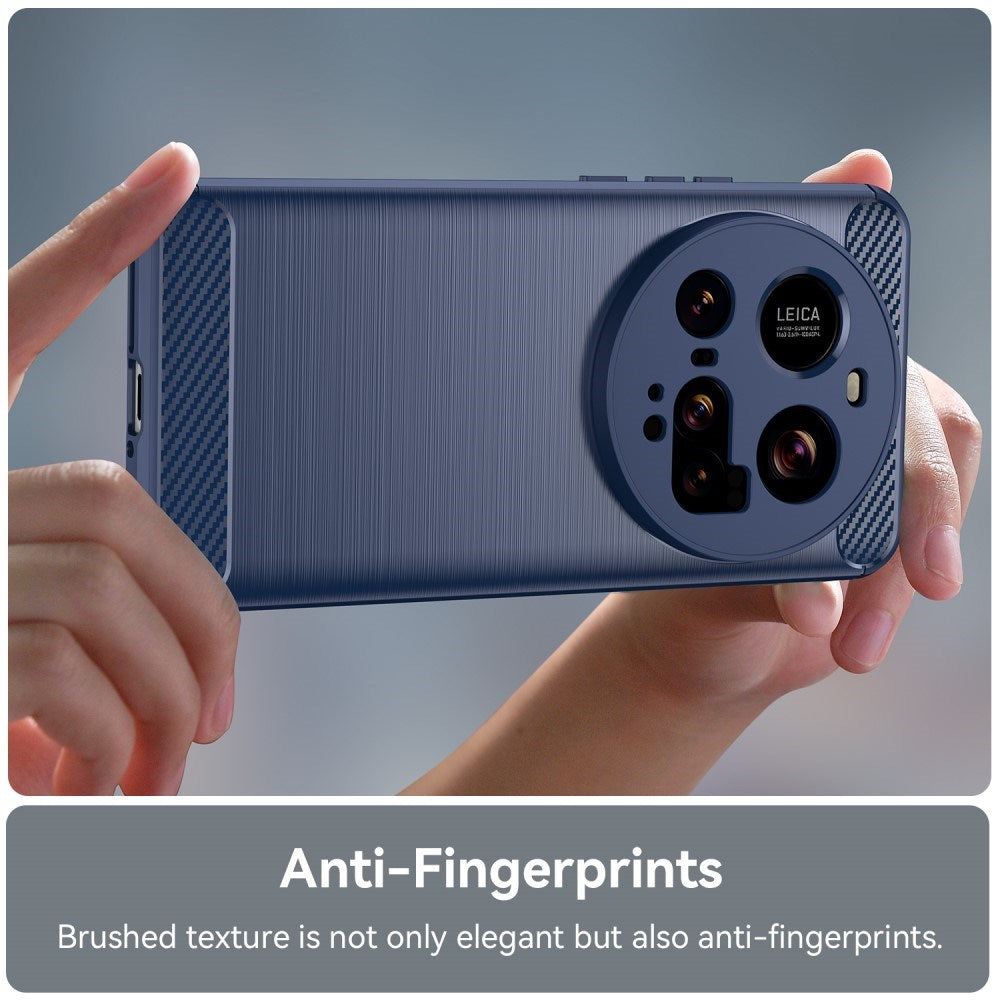 Xiaomi 15 Ultra - EIDERWOOD Brushed Carbon Fiber Fleksibelt Plastik Cover - Blå