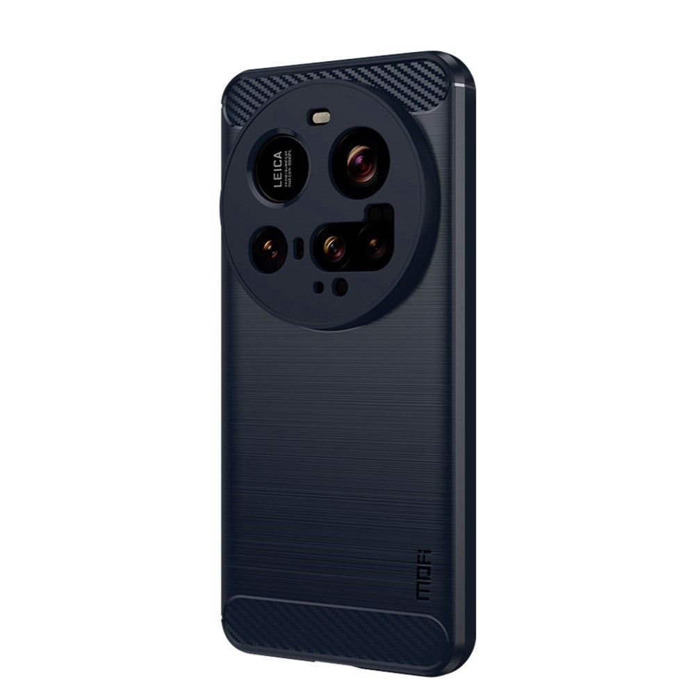 Xiaomi 15 Ultra - Mofi Brushed Carbon Fiber Plast Cover - Blå
