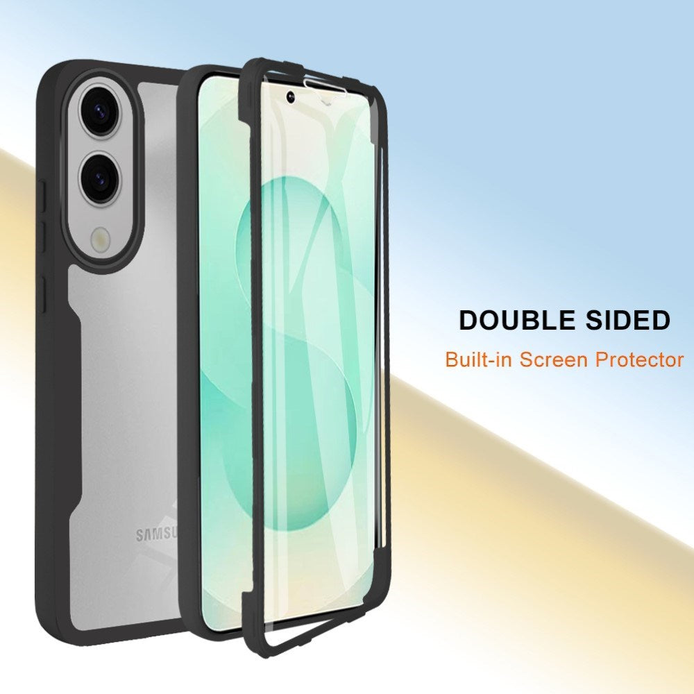 EIDERWOOD Full Protection Case til Samsung Galaxy S25 Edge med Beskyttelsesfilm - Gennemsigtig / Sort Kant