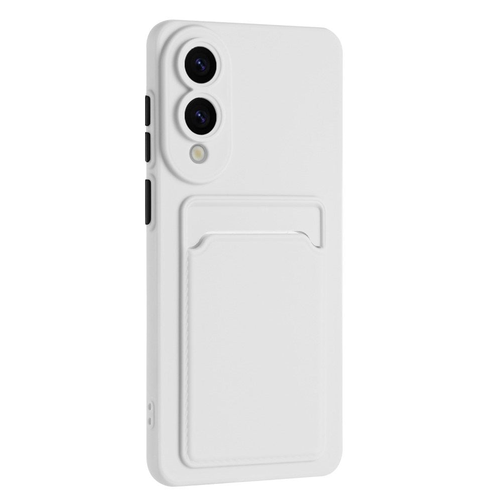 Samsung Galaxy S25 Edge - EIDERWOOD Fleksibelt Plastik Cover m. Kortholder - Hvid