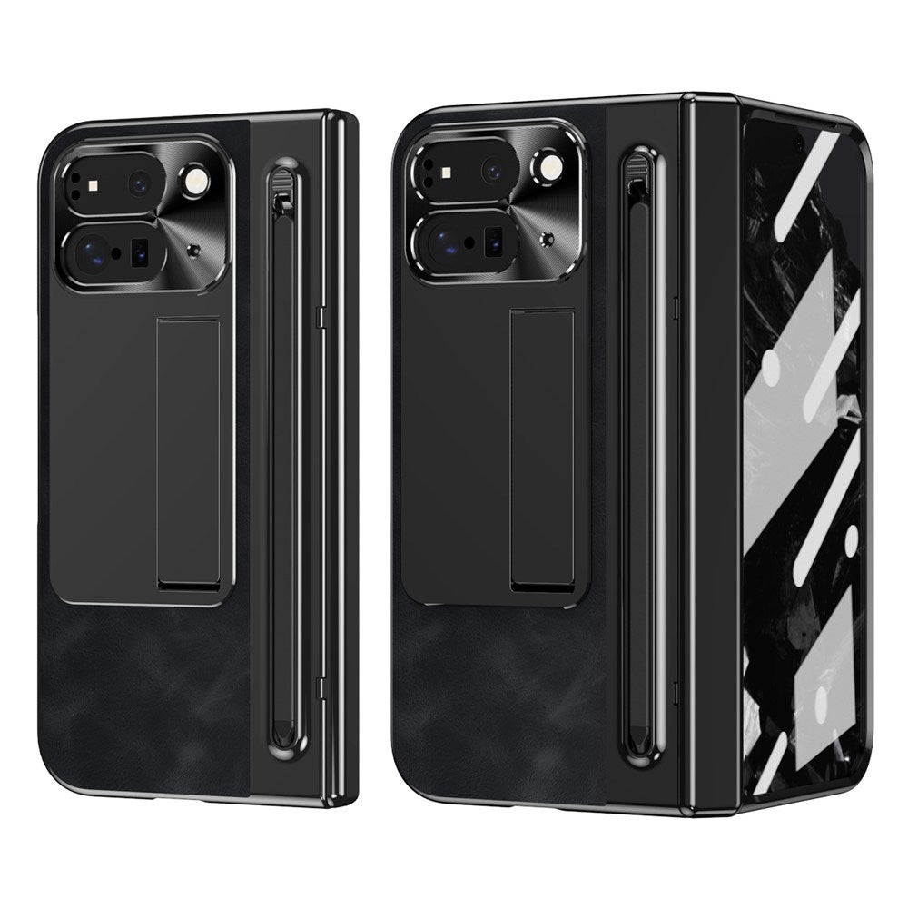 EIDERWOOD Google Pixel 10 Pro Fold Mobil Cover m. Kunstlæder Bagside - Kick Stand - Stylus Holder - Sort