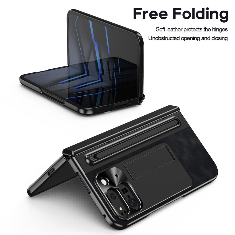 EIDERWOOD Google Pixel 10 Pro Fold Mobil Cover m. Kunstlæder Bagside - Kick Stand - Stylus Holder - Sort