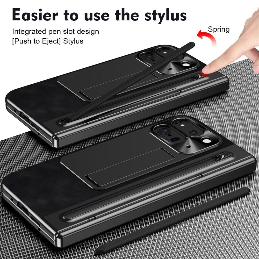 EIDERWOOD Google Pixel 10 Pro Fold Mobil Cover m. Kunstlæder Bagside - Kick Stand - Stylus Holder - Sort