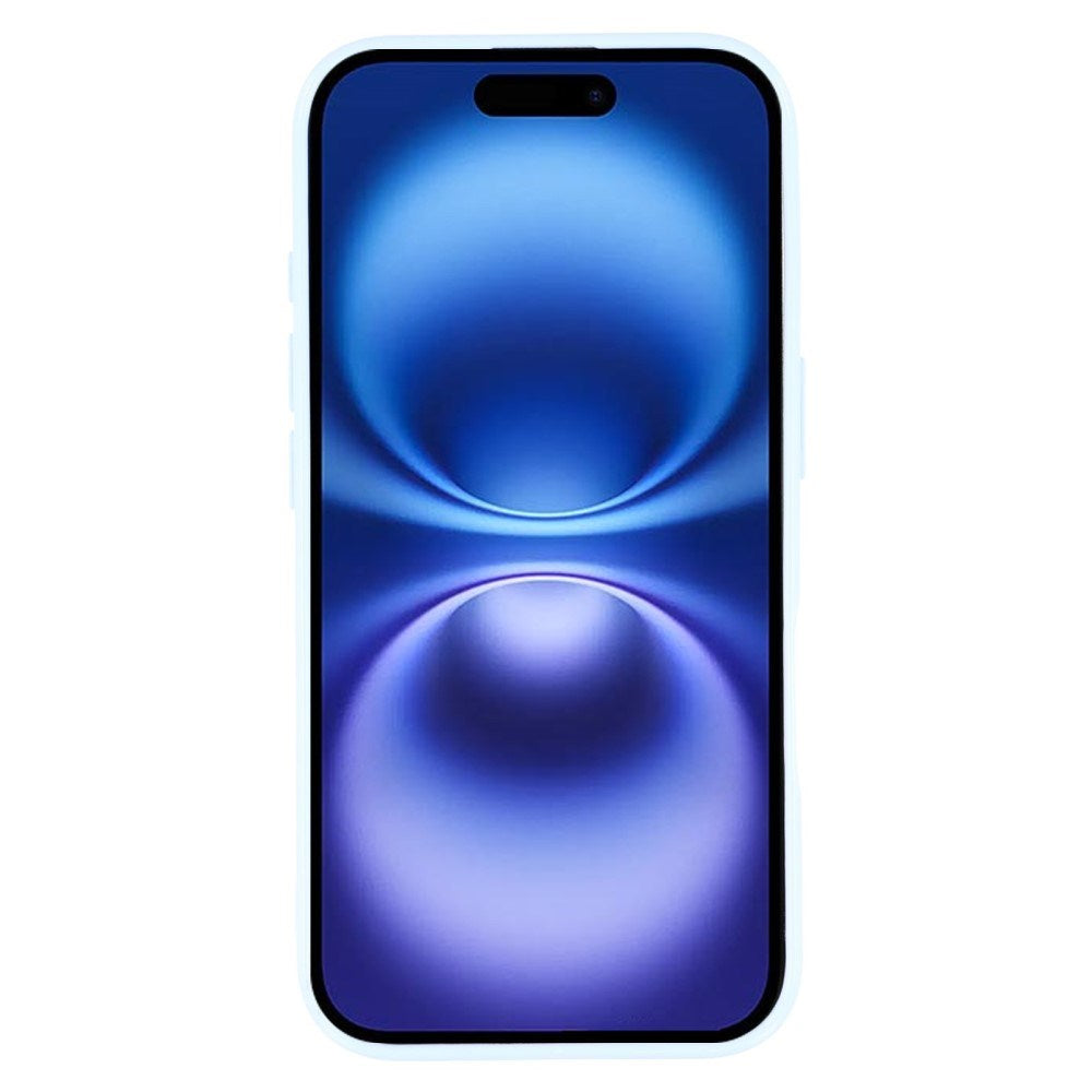 EIDERWOOD IPhone 16 Fleksibelt Plastik Bagside Cover m. Glimmer - Lyseblå