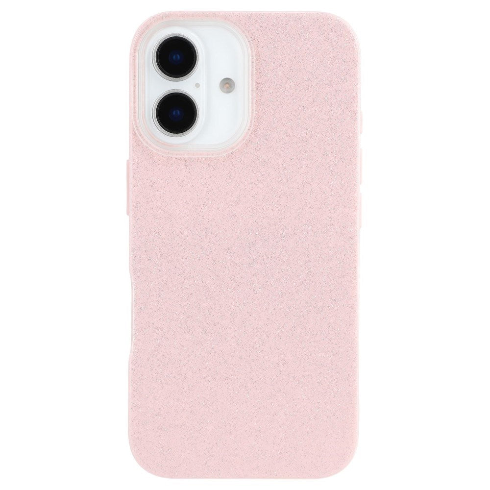 EIDERWOOD IPhone 16 Fleksibelt Plastik Bagside Cover m. Glimmer - Lyserød