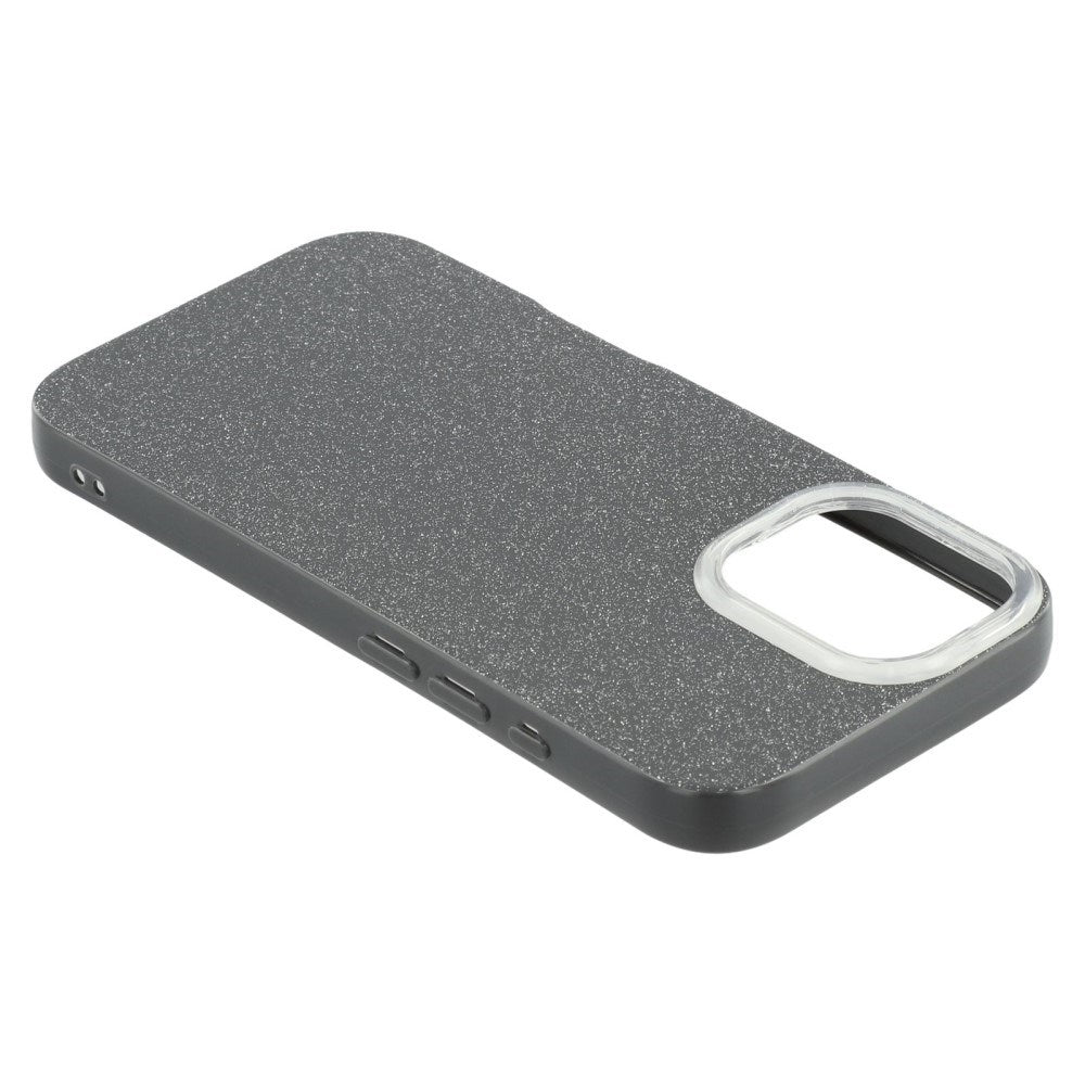 EIDERWOOD IPhone 16 Fleksibelt Plastik Bagside Cover m. Glimmer - Sort