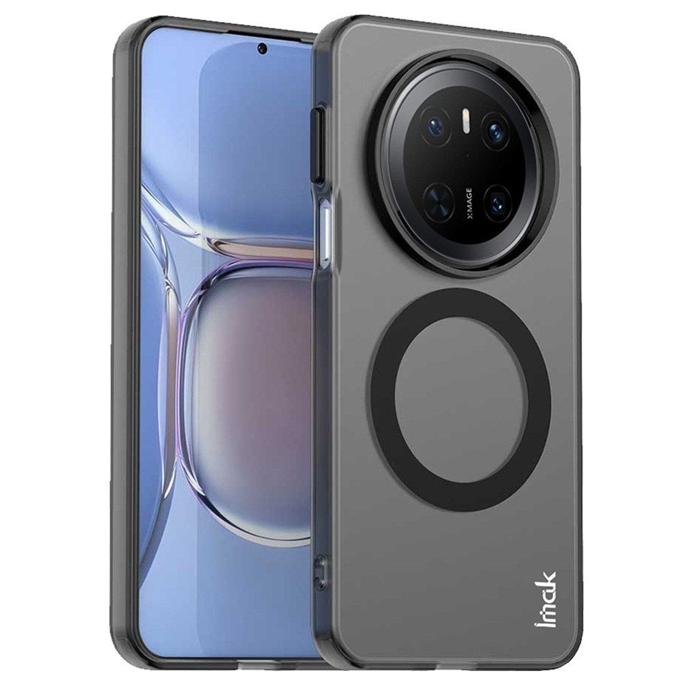 IMAK Huawei Mate 70 Hybrid Plast Bagside Cover - MagSafe Kompatibel - Gennemsigtig / Sort