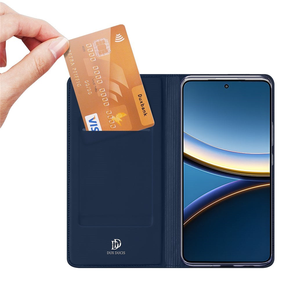 Xiaomi Poco F7 Pro EIDERWOOD Kunstlæder Flip Cover m. Kortholder - Blå