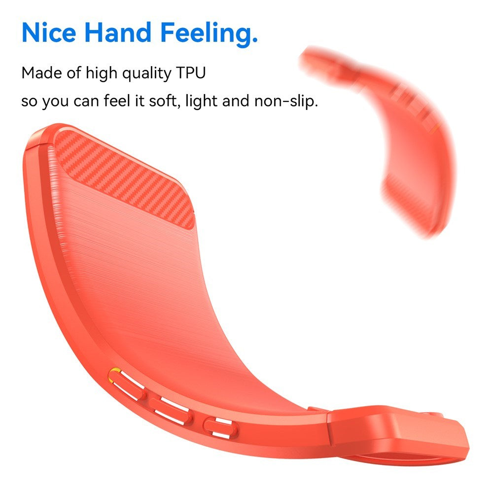 EIDERWOOD Oppo A5 Pro (4G / 5G) Brushed Carbon Fiber Mobil Cover - Rød