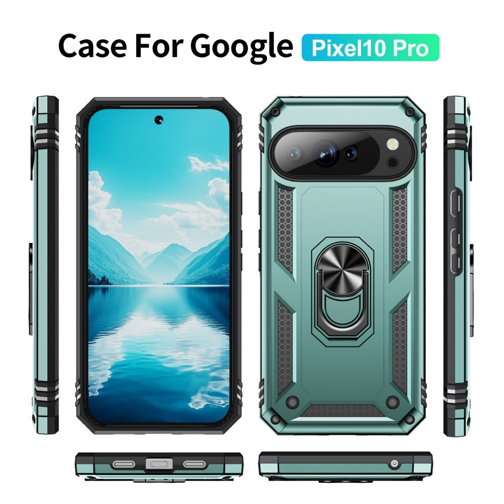 EIDERWOOD Google Pixel 10 / 10 Pro Håndværker Bagside Cover m. 360 Roterbar Kickstand - Grøn