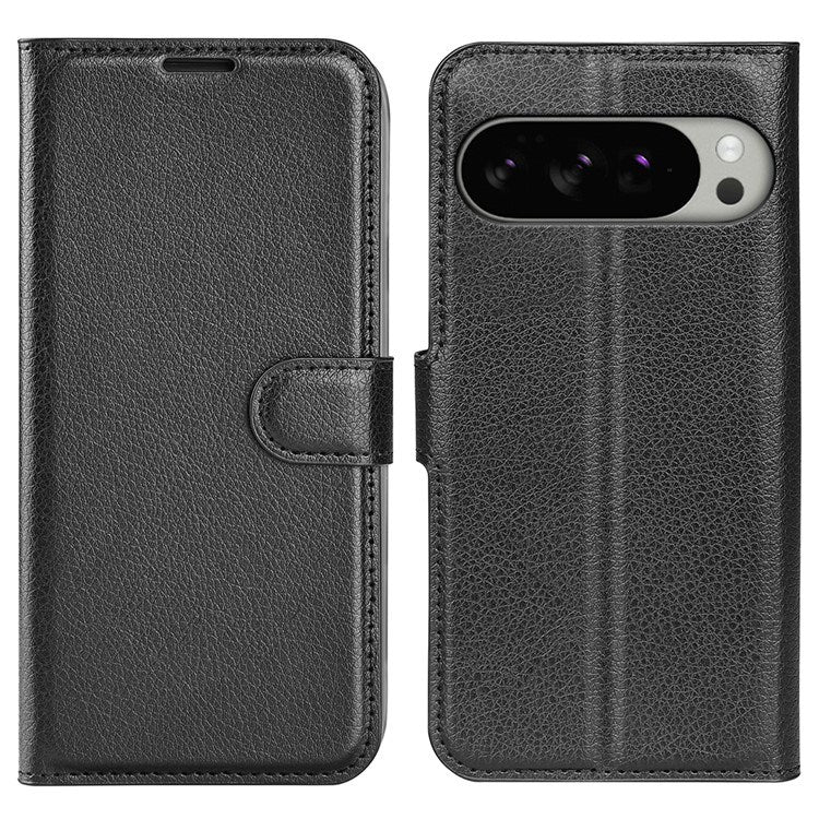 Google Pixel 10 Pro XL - EIDERWOOD Kunstlæder Flip Cover m. Kortholder & Ståfunktion - Sort