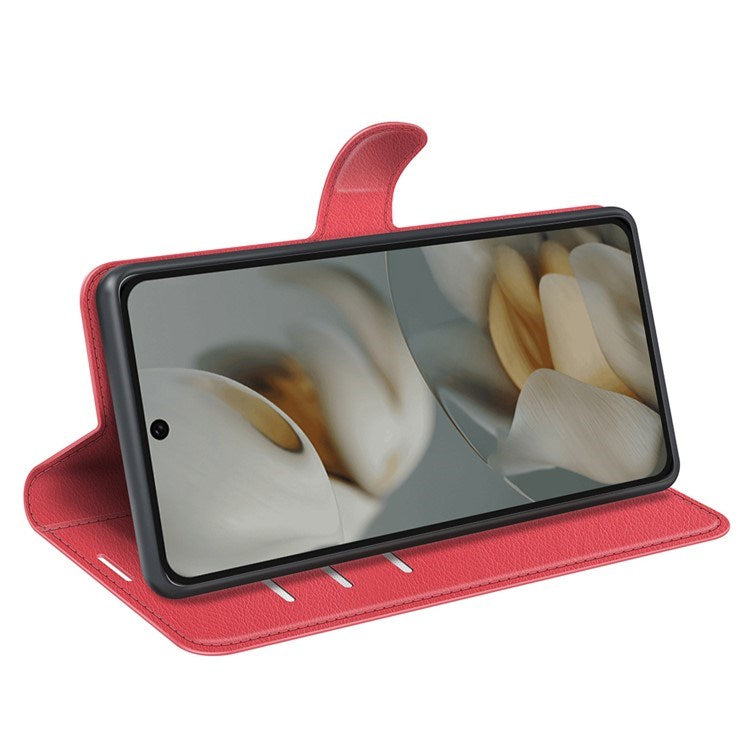 Google Pixel 10 Pro XL - EIDERWOOD Kunstlæder Flip Cover m. Kortholder & Ståfunktion - Rød