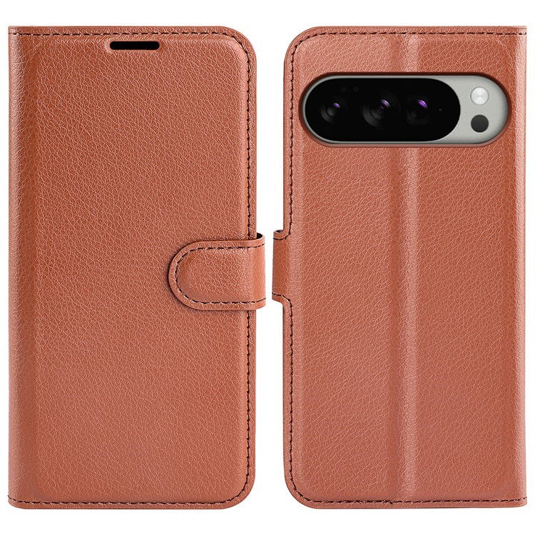 Google Pixel 10 Pro XL - EIDERWOOD Kunstlæder Flip Cover m. Kortholder & Ståfunktion - Brun