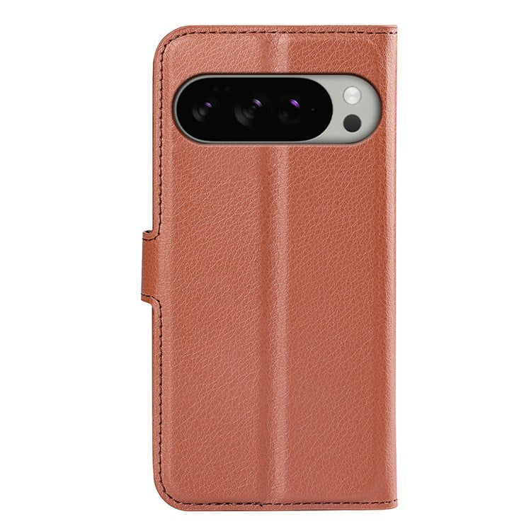 Google Pixel 10 Pro XL - EIDERWOOD Kunstlæder Flip Cover m. Kortholder & Ståfunktion - Brun