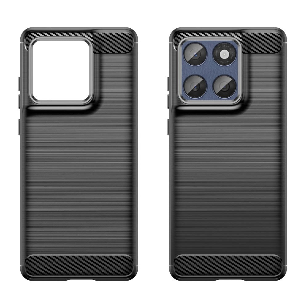 EIDERWOOD Motorola Edge 60 / Edge 60 Fusion Brushed Carbon Bagside Cover - Sort