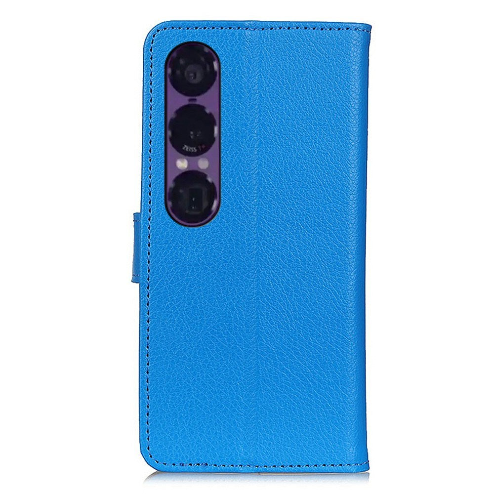 Sony Xperia 1 VII - EIDERWOOD Kunstlæder Flip Cover m. Kortholder & Ståfunktion - Blå