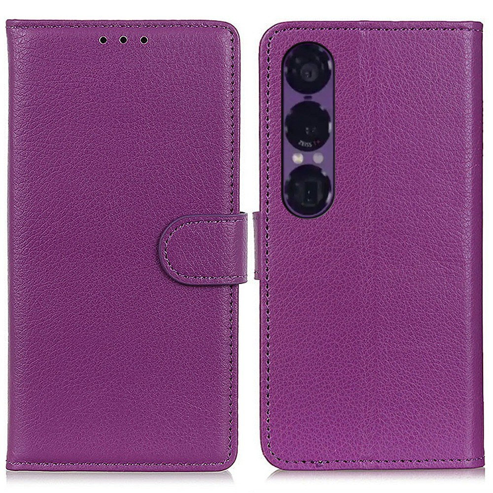 Sony Xperia 1 VII - EIDERWOOD Kunstlæder Flip Cover m. Kortholder & Ståfunktion - Lilla