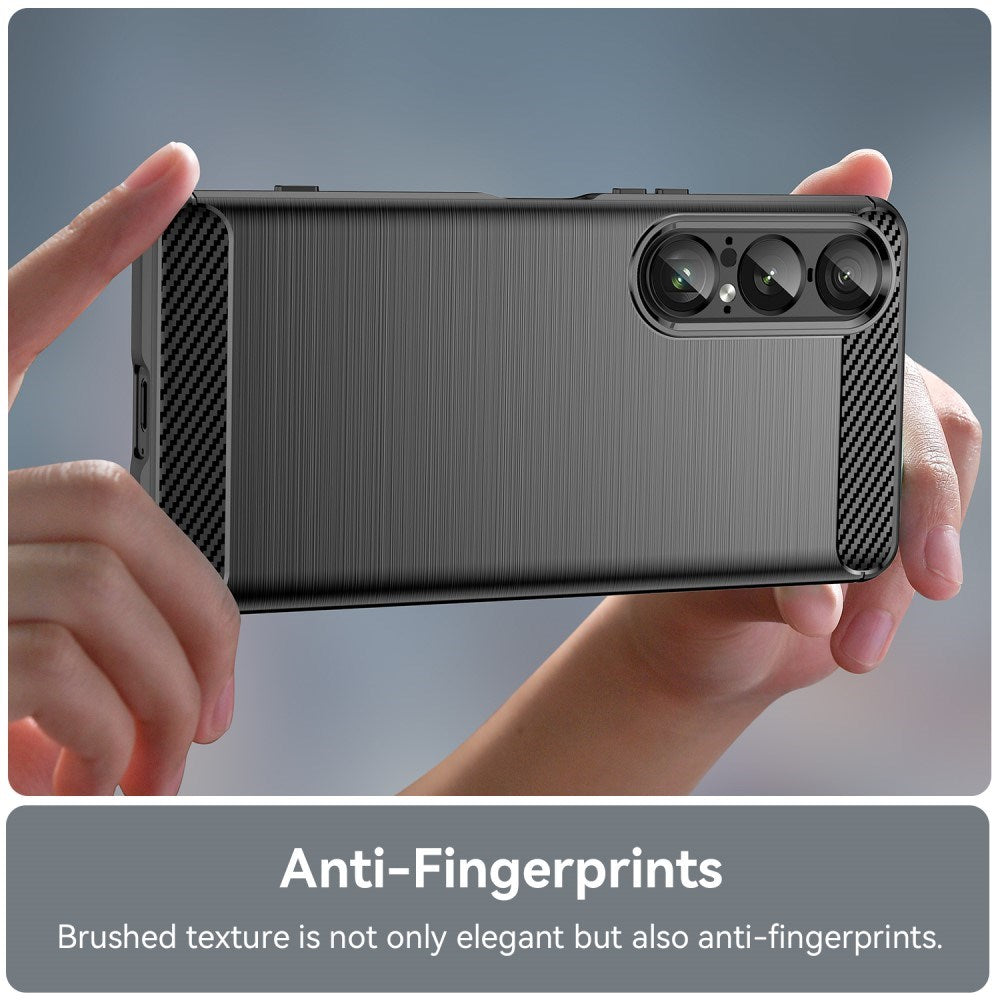 EIDERWOOD - Sony Xperia 1 VII Brushed Carbon Bagside Cover - Sort