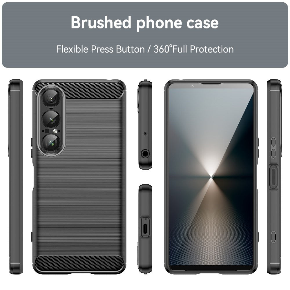 EIDERWOOD - Sony Xperia 1 VII Brushed Carbon Bagside Cover - Sort